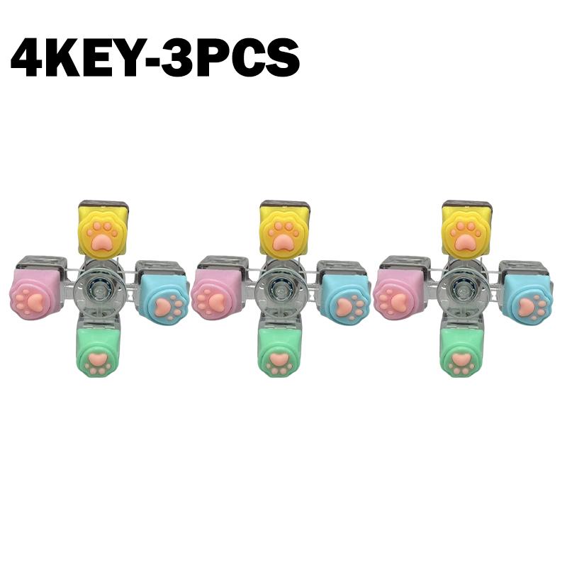 Cat Paw Keycap Keychain Fidget Spinner Mechanical Keyboard Style Stress Relief Toy Portable Keyring for Office Desk Anxiety Gift