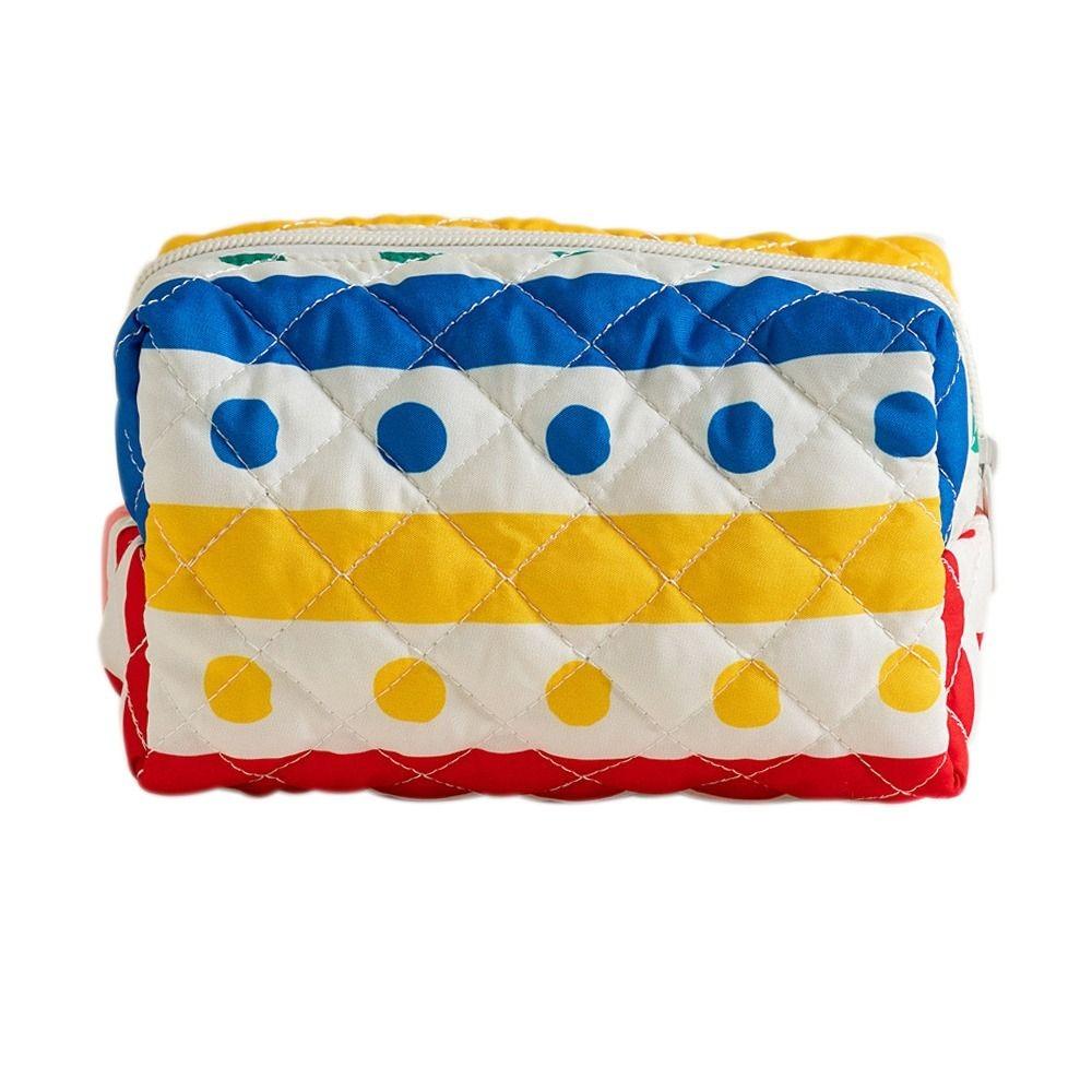 Portable Flower Printed Cosmetic Bag Large Capacity Travel Organizer Makeup Bag Storage Bag