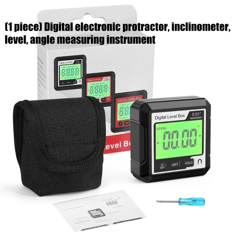 Digital Angle Finder Inclinometer Level Gauges High Accuracy 360 Measurement Magnetic Base ABS Construction for Home