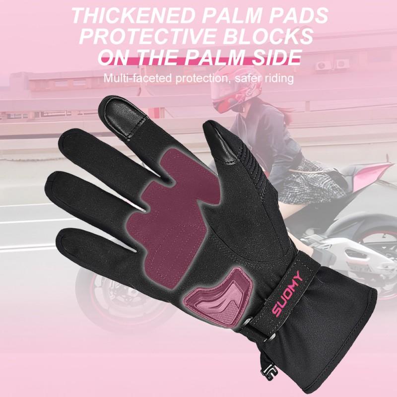 Winter Windproof Waterproof Motorcycle Skiing Outdoor Riding Gloves Men Women Thick Thermal Long Cuff