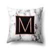 Polyester Pillowcase 26 English Letters Rose Gold Home Marble Decorative Printed Pillowcase