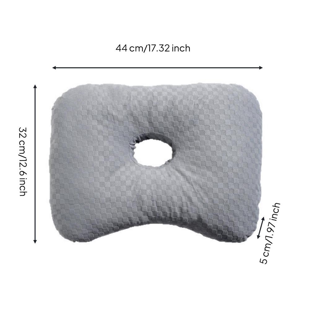 Ear Hole Pillow Quilted Shaped Neck Contoured