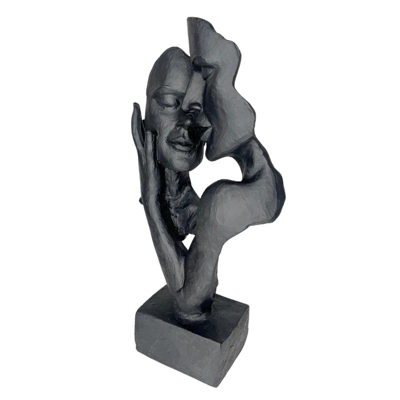 Modern Decorative Figurine - Decorative Sculpture Faces Lovers - FaceS Black