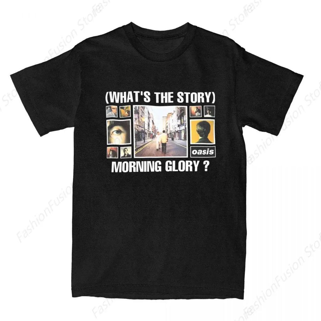 The Classic Rock Band Oasis Men's Pure Cotton T-shirt Y2K Short-sleeved Summer Fashion Trend Casual Wear Top