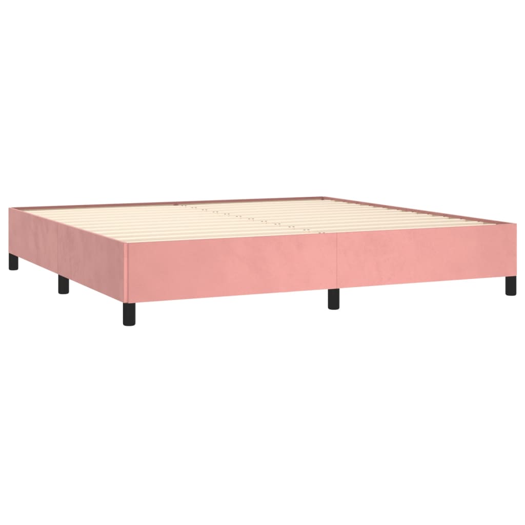 Vidaxl Bed Frame, Pink, 200X200 Cm, Upholstered In Velvet