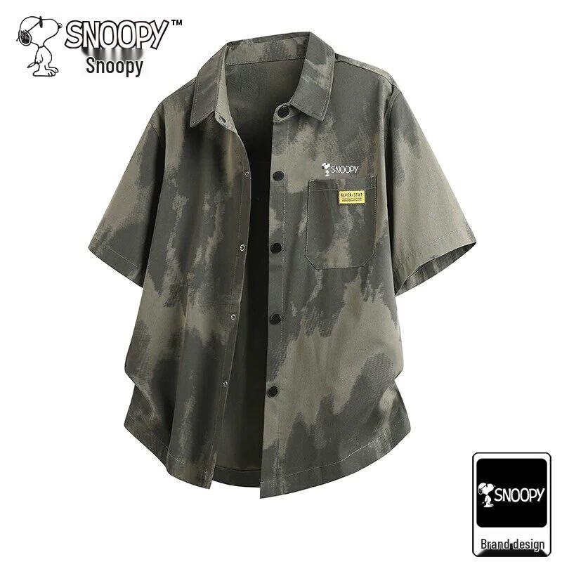 Snoopy Men s Short Sleeve Casual Shirt L