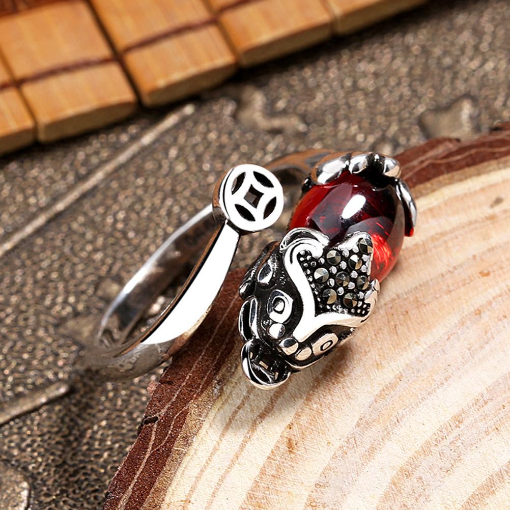 Feng Shui Ring Pixiu Mani Mantra Protection Finger Ring Wealth Ring Amulet Wealth Lucky Open Adjustable Ring Buddhist