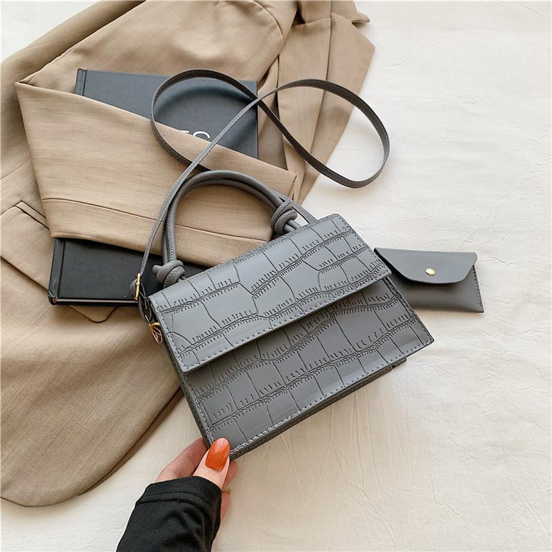 Trendy Small Square Bag Fashionable Korean Style Casual Crossbody Purse In Black And White