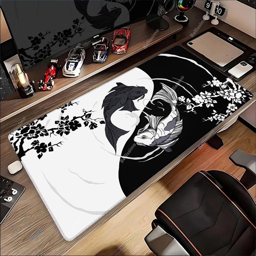 Gaming Cartoon Fish Koi Art Mouse Pads Anime Table Mats Computer Mousepad 100x50cm Large Gamer Mousepads Company Big Desk Pad