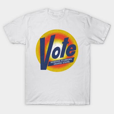 Men Black Print T-shirt Super Large TShirt Anti-Trump Vote Vintage Detergent No-Cut Transfer Paper Print Cotton Tshirt