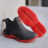 Fashion Men's Rain Boots Work Waterproof Boots Kitchen Fishing Rubber Shoes Round Toe PVC Water Shoes Outdoor Non-Slip Women Ankle Boots