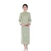 New Chinese-style improved cheongsam women's spring, autumn and winter green jacquard long dress retro daily slim and thin cheongsam