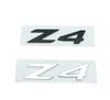 CBGFHTZE 3D ABS Adhesive Chrome Black Logo Z4 Emblem Letters Car Rear Trunk Badge