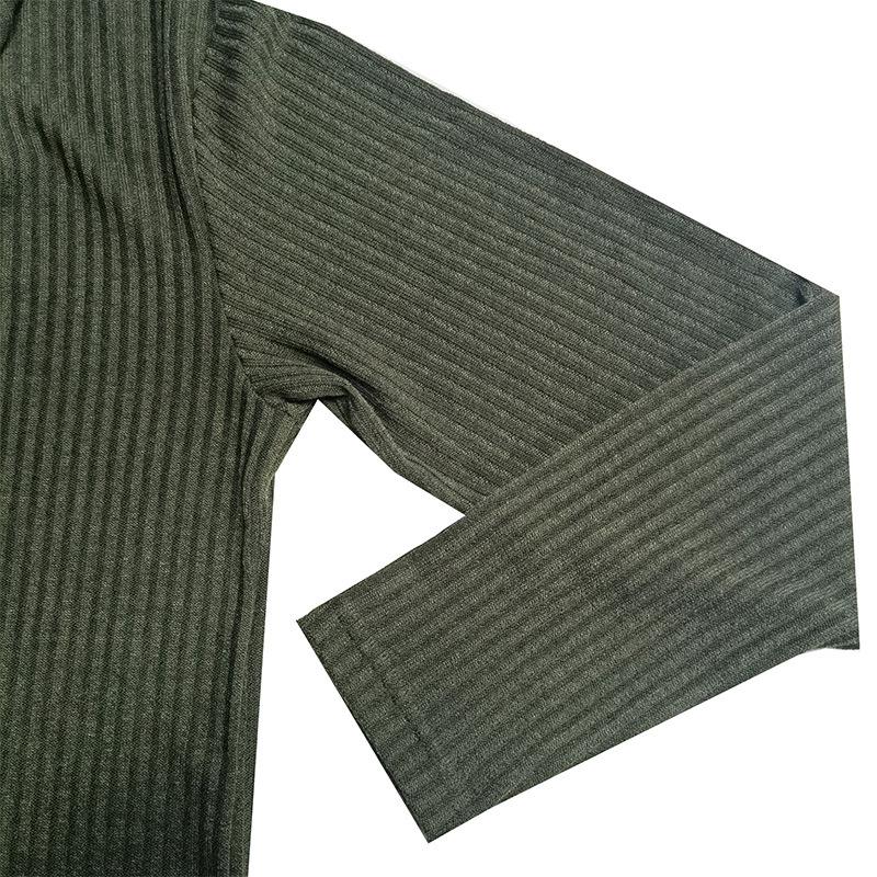 Men's Knitting Bottom Shirt Fashion High Neck Long Sleeve Fitting Versatile T-shirt Vintage Trendy Casual Wear Minimalist Fashion Breathable Shirt