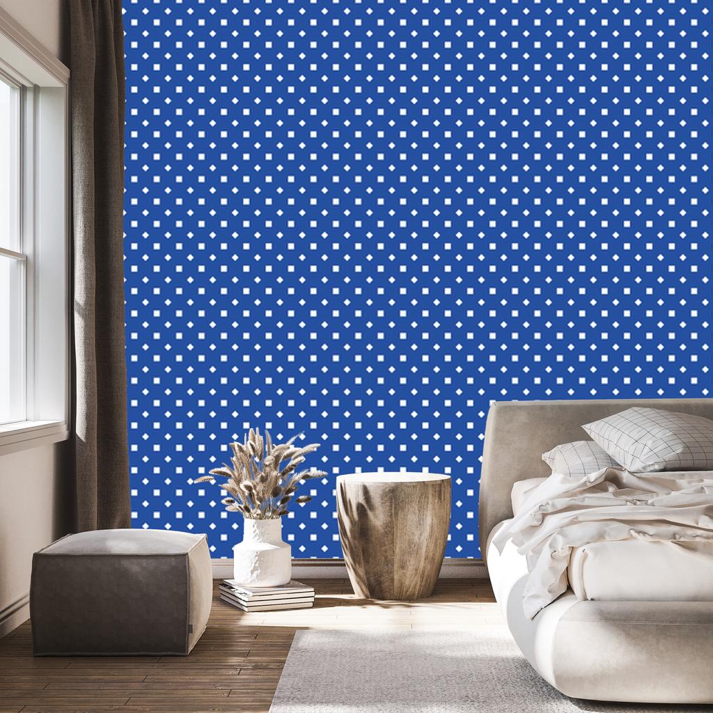Blue Dots Wallpaper, Small Detail for Living Room and Bedroom 50x1000