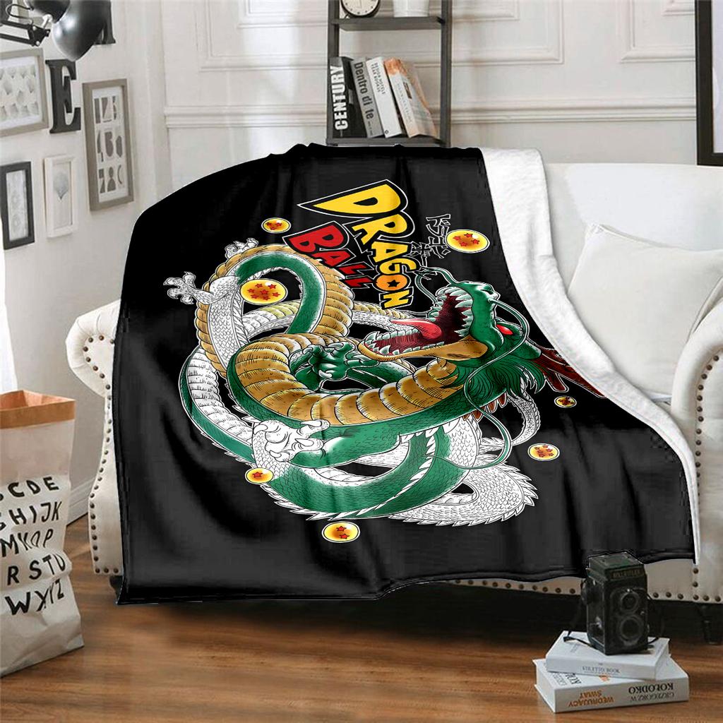 1PC Shenron  Print Flannel Blanket, High quality All Seasons, Home Decor, Warmth and Comfort, Perfect for Christmas Gifts