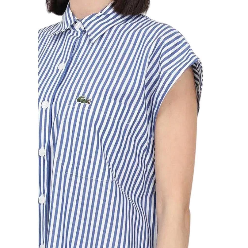 Lacoste Womens/Ladies Poplin Loose Sleeveless Shirt Dress