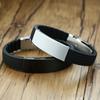 Men Silicone Bracelets Custom To Dad Logo Engraving Stainless Steel Identification Wristband ID Bracelet For Father's Day