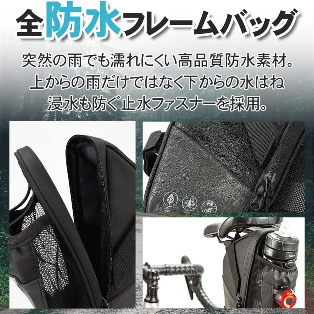 UNIQOCK Bicycle Saddle Bag Waterproof Seat Bag Tail Bag 10L Large Capacity Road Bike Mountain Bike Foldable with Reflective Logo Easy To Install (S)