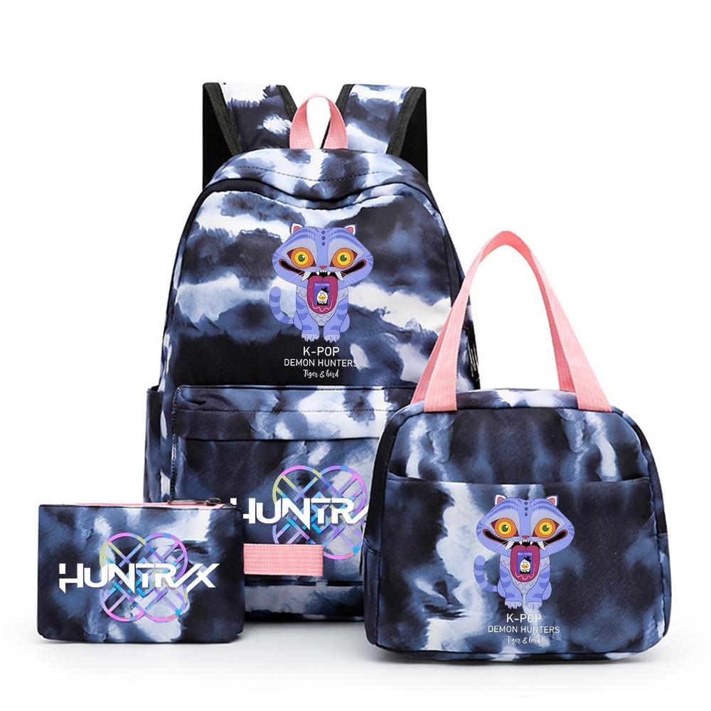 

3Pcs/set Anime K-Pop Printed Backpack with Pencil Case Lunch Bag for Teenager Girl Boy Bookbag Kid Gift Large Capacity Waterproof Travel Bag