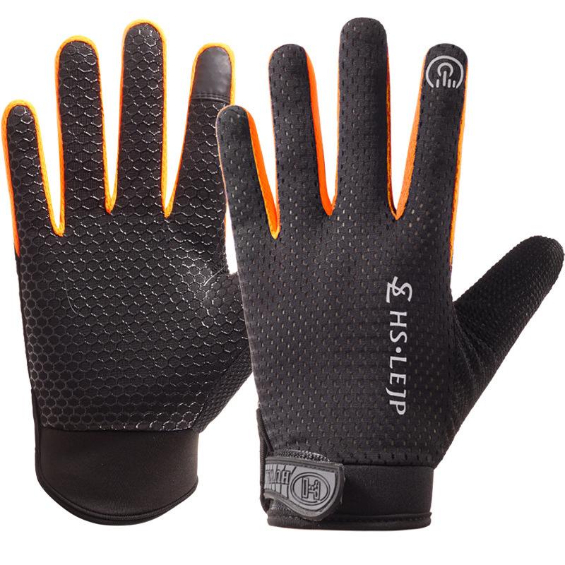 Cycling Gloves All Fingers for Men and Women Breathable Sunscreen Touch Screen Outdoor Frisbee Sports Non Slip Fitness Summer Gloves