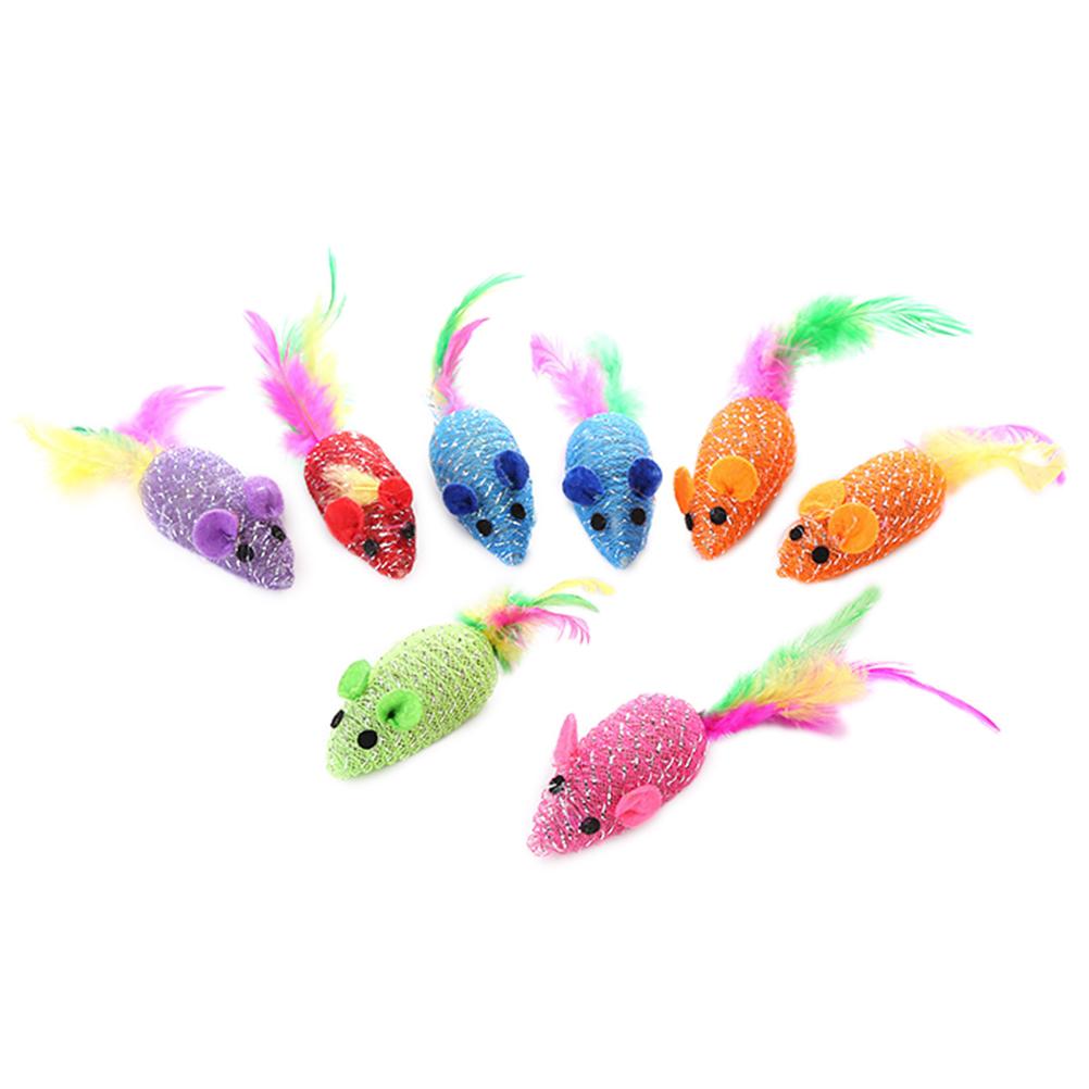10 pezzi / set Giocattoli Carini Colorati Leggeri per Gatti Animali Domestici Topi Cacciagatto Forniture per Animali Domestici Giocattoli per Animali Domestici Giocattoli Topo