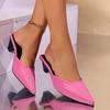 Spring Pointed Toe Women Slippers Mules Slipper Fashion Candy Color Ladies Elegant Dress Sandal Square Low Heel Slip On Slides
