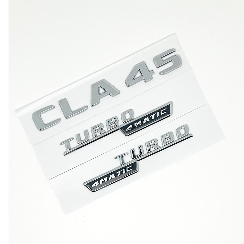 3D ABS Black CLA45 Logo TURBO 4MATIC Badge Car Rear Star Sticker Trunk AMG Emblem For Mercedes Benz CLA 45 AMG W117 Accessories