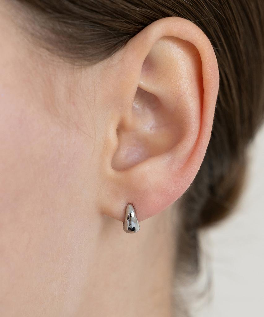 Tatiana Minimal Teardrop Hoop Earrings Ec3297 (S/M/L)
