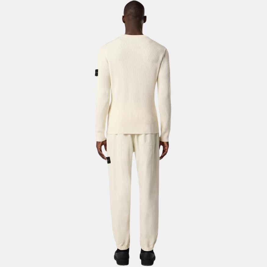 Stone Island Badge Pullover Crew Neck Sweater Men sweater Beige K2S155100053S00C2-V0093