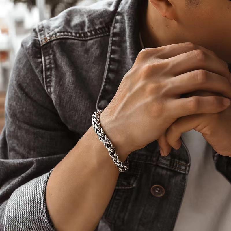 925 Silver Bracelet Vintage Bangles Chain High Quality For Women Men Fashion Jewelry Wedding Engagement Party