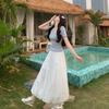 Women's Designer Chiffon High-Waist A-Line Bloom Puffy Skirt - Korean Retro Style for Summer - Versatile Slim-Fit Elegant Look