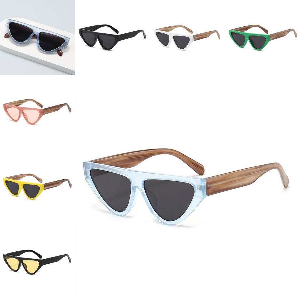 Neymar Style Triangle Cat Eye Sunglasses Vintage Color-block Uv400 Shades Men