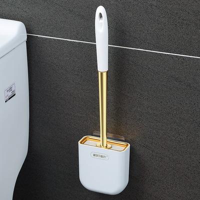 Luxusní nástěnný silikonový set WC kartáče a držáku pro WC koupelnové doplňky - Odolný mycí kartáč na WC pro čistou údržbu