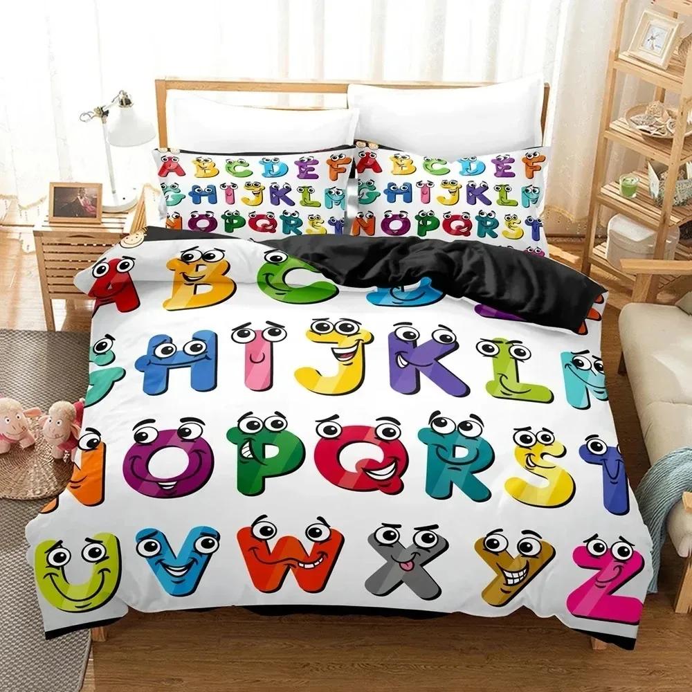 Alphabet Lore Duvet Cover Pillowcase Bedding Set 2/3 Pieces bedroom decoration Girls Boys adult Single/Double/Large Size