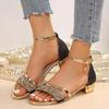 Fashion Women Elegant Low Heel Sandals Roman Open Toe Fashion Trend Sandals Summer Anti-slip Party Wedding Shoes Women Zapatos De Mujer