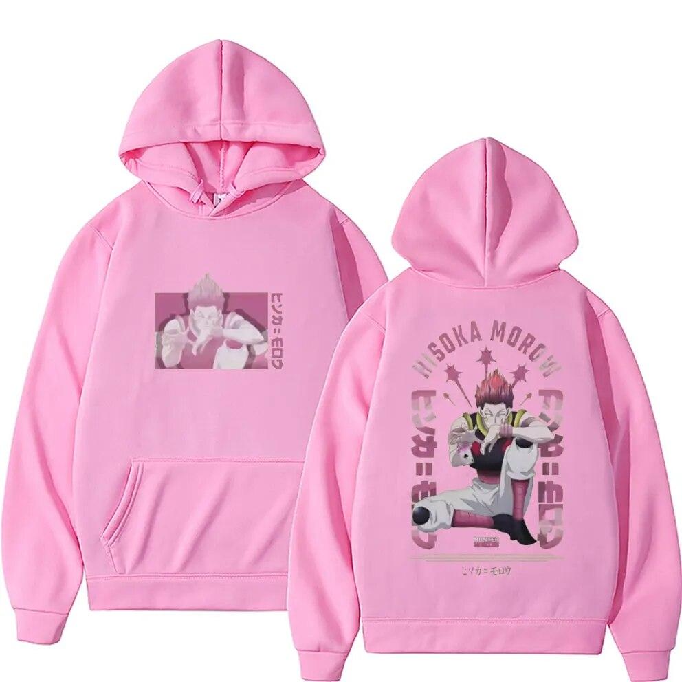 Japan Anime Hunter X Hunter Hisoka hettegenser med dobbeltsidig trykk Unisex dame unisexga fritidsgenser unisex mote overdimensjonerte sportsklær
