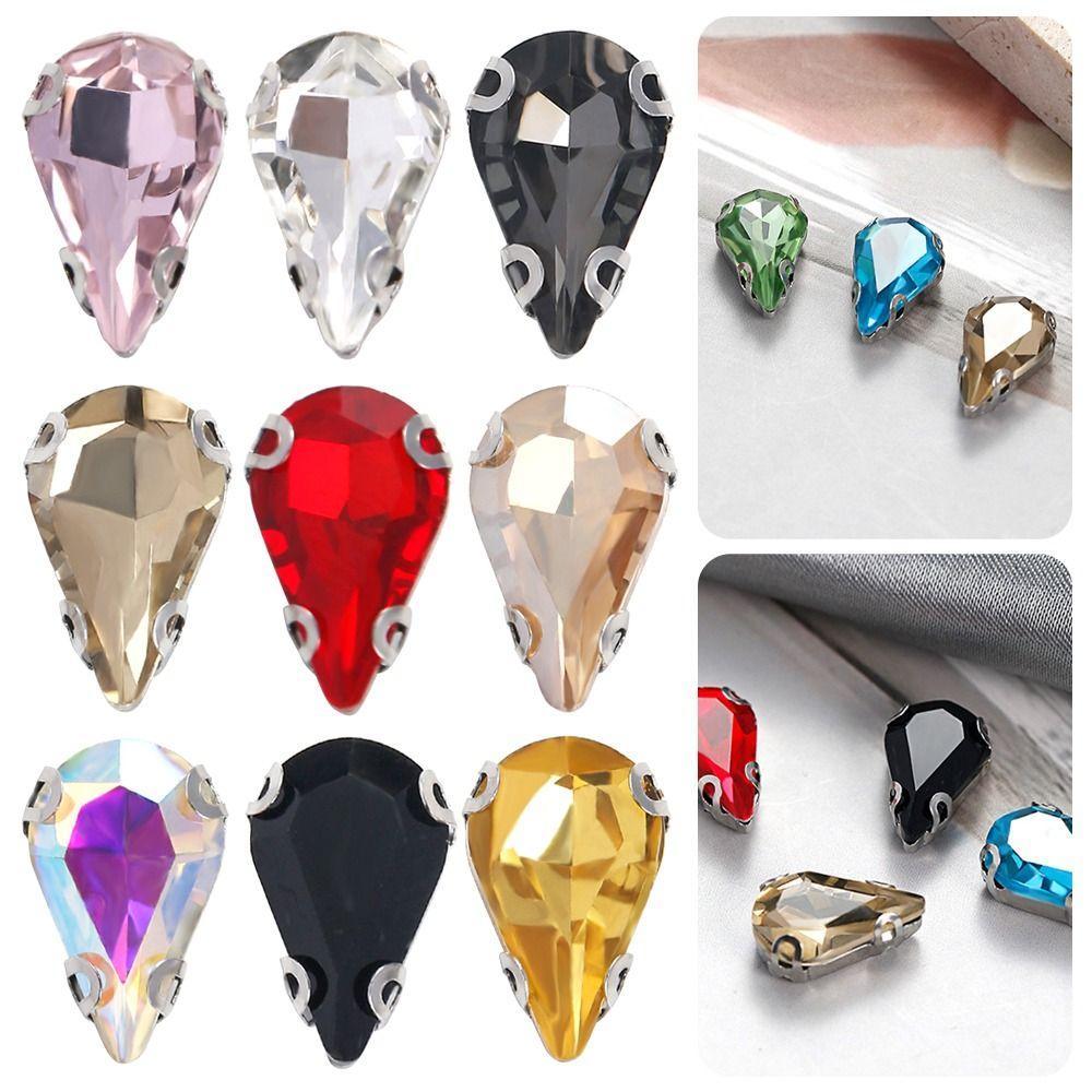 50 szt./Opakowanie Z Srebrnym Mocowaniem Kryształowe Kamienie Szklane Diamentowe Koraliki Ozdoba DIY Ubrania Odzież Buty