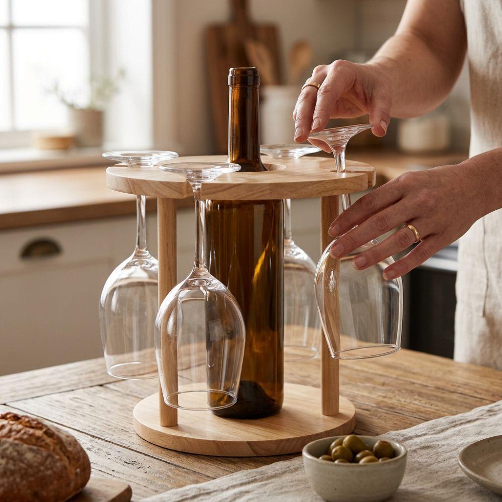 Holds One Bottle Wine Glass Holder Holds Six Glasses Wine Bottle Holder Wooden Wine Rack Bar