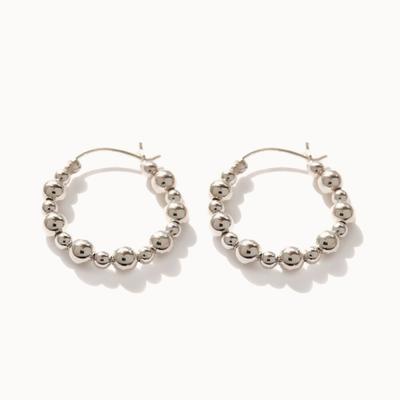 Jlauren Silver Ball Big Hoop Earrings M02569