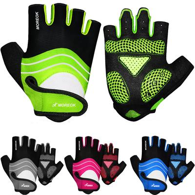 MOREOK Cycling Gloves Half Finger Bike Gloves 5MM Silicone Pads Pads Bicycle Gloves Shock-Absorbing Mountain Bike Gloves Anti