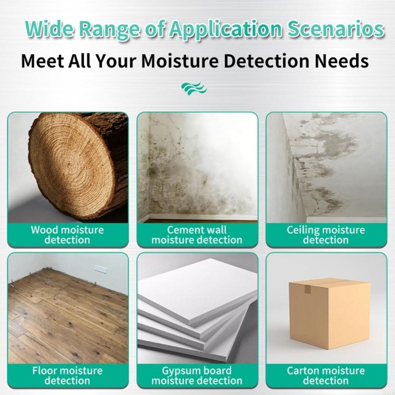 Digital Moisture Meter for Wood with Backlights LCD Damp Tester Dampness Meter for Wood Building Materials M4YD