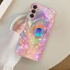 Colorful peacock feather glass phone case suitable for Samsung Galaxy S26 S25 S24 S23 S22 S20 FE/Ultra/Plus anti fall back cover