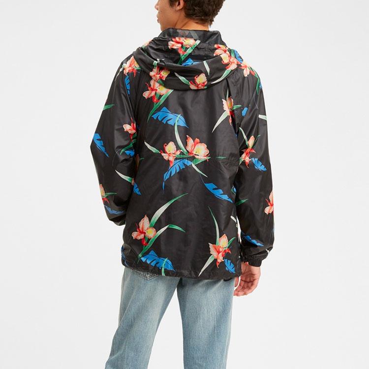 Levis Floral Print Hooded Jacket Men Jackets Black 56568-0004