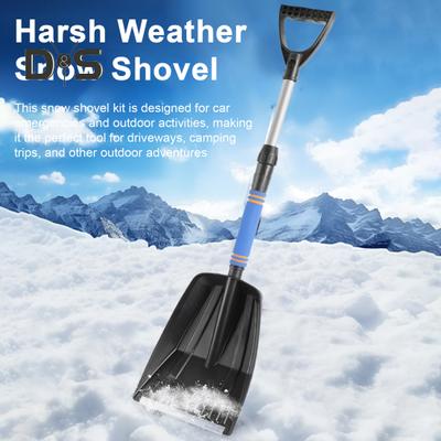 Pelle à neige pour voiture, longueur réglable, pliable, pelle à neige d'urgence pour voiture, pelle à neige portable pour allée, camping, jardin, boue et bonhomme de neige