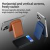 Bi-Fold Phone Card Bag PU Leather Magnetic Card Holder with Foldable Kickstand Function