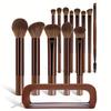13pcs Makeup Brushes with 1pc Makeup Sponge Puff and Makeup Bag Multi-functional Makeup Tools Foundation Brushes Powder