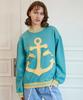 WAIKEI Marine Applique Vintage Sweatshirt Sky Blue