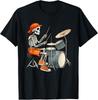 Skeleton Drums Halloween Costume Funny Drummer Men Boys Kids Unisex T-Shirt