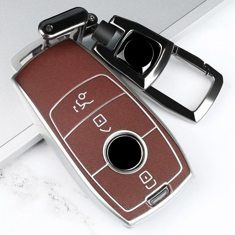 For Mercedes-Benz E300L C260L C200L A200L Glc Tpu Soft Rubber Car Key Case Cover Key Chain Key Bag Shell Protector Car Interior